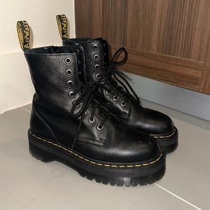 Lightly Used Black Leather Platform Dr. Martens